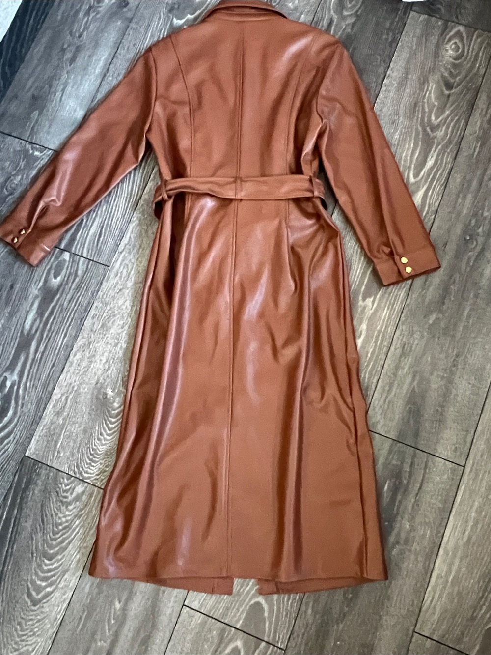 Steve Madden Brown Faux Leather Collar Jacket - Picture 3 of 4